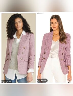 NWT NEW Veronica Beard Beacon Pink Wool Tweed Dickey Jacket Blazer Size 2